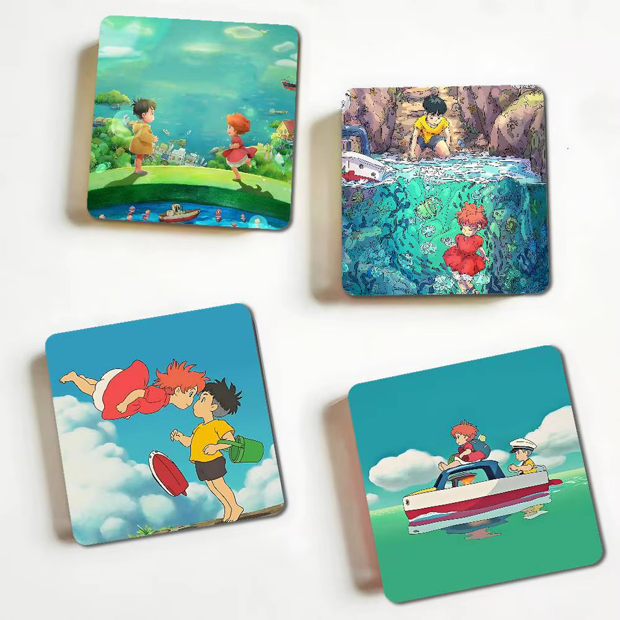 Ponyo An der Klippe Anime Kühlschrankmagnet Smeg quadratisch, Mehrfarbig, B/H: 5,5 x 5,5 cm - Bild 3