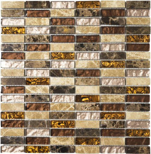 HuH Mosaik Mosaikfliese Nature in Braun und Beige im Steinlook als Wandbelag BxL: 30,4 x 29,8 cm - Bild 1