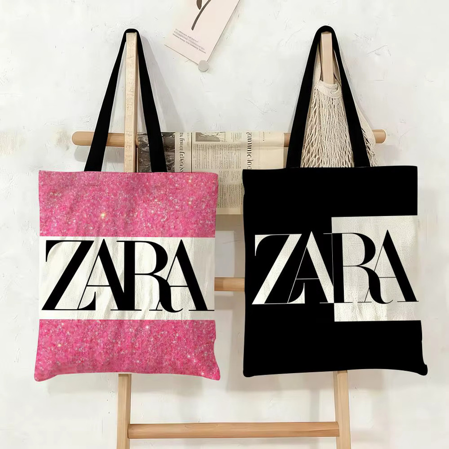 Zara Brand Singer Einkaufstasche aus Canvas in Schwarz B/H/T: 30 x 35 x 30 cm - Bild 2