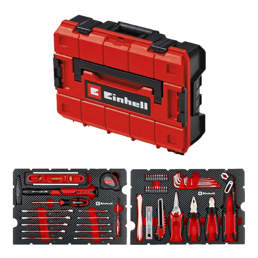 Einhell Werkzeugkoffer E-Case Umzug, 79-teilig, Schwarz-Rot - Bild 2