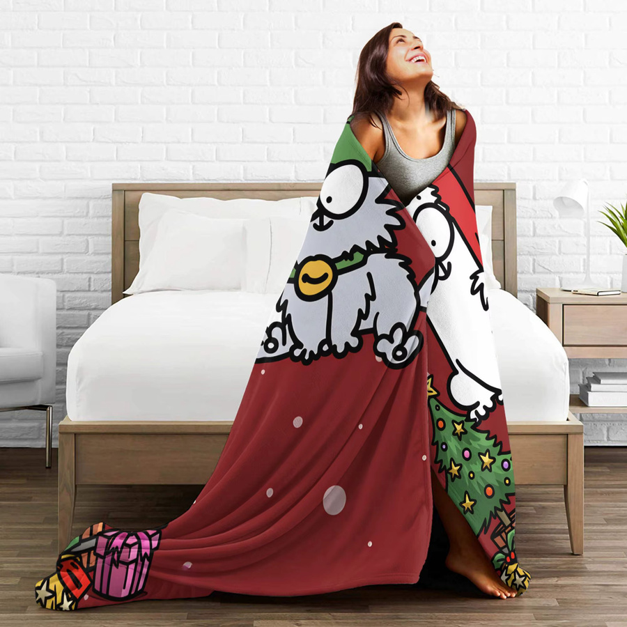 Potdemiel Flanell Decke mit Cartoon Simons Katze Design, weiche Kuscheldecke aus Polyester für Couch und Bett - Bild 4