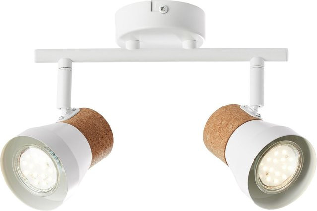Brilliant Lampe Moka Spotrohr 2-flammig in Weiß Matt und Braun mit schwenkbaren Köpfen für GU10 Reflektorlampen - Bild 1