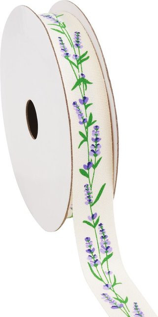 HobbyFun Baumwollband Lavendel mit Lavendelmotiv in Violett - Bild 1