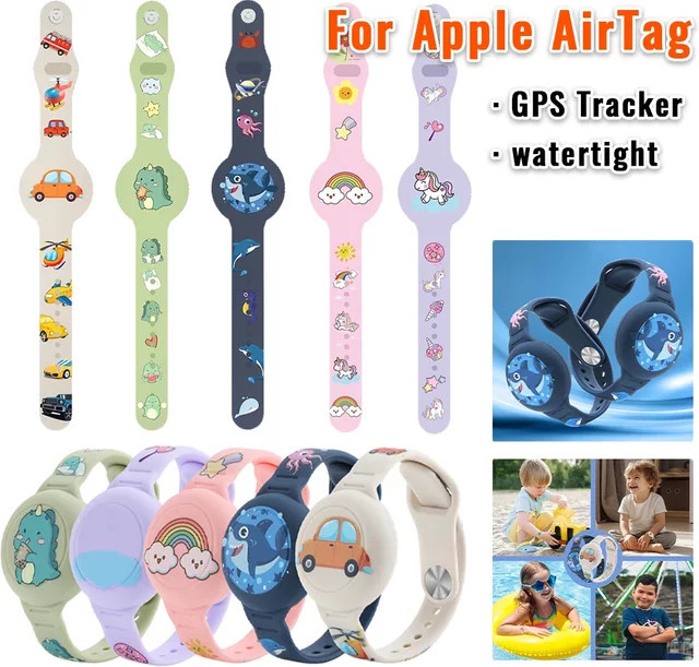 VODOOL Cartoon Silikon Armband als wasserdichter GPS-Tracker-Halter kompatibel mit Apple AirTag in Multicolour - Bild 1