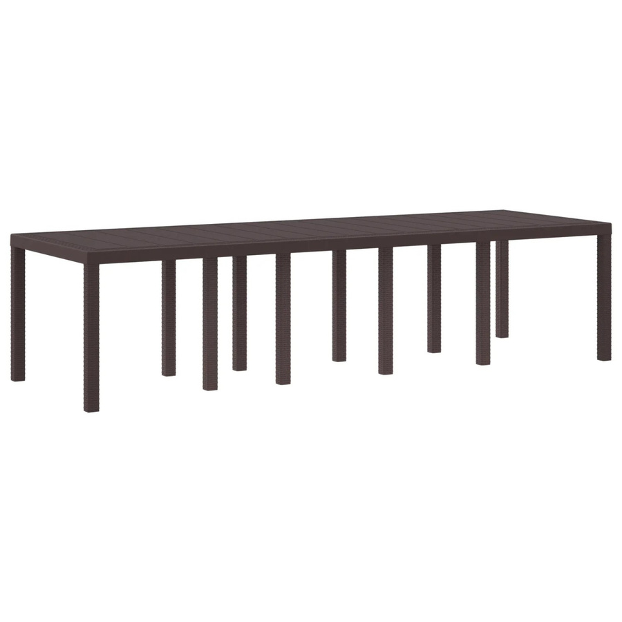 vidaXL Gartentisch aus Poly-Rattan in Braun, ausziehbarer rechteckiger Gartentisch für Garten und Terrasse, B/T/H: 300 x 100 x 73 cm - Bild 2