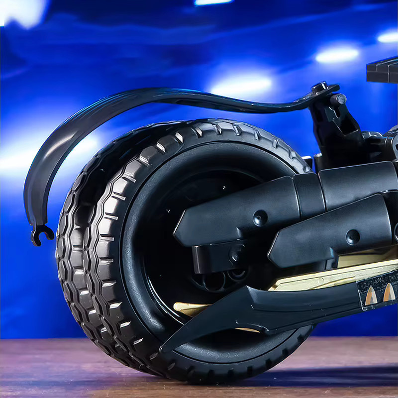 JAKI Cyberpunk Mini Motorrad Baustein Set 1:8 Schwarz Sci-Fi Spielzeugmodell für Bastler ab 14 Jahren - Bild 2