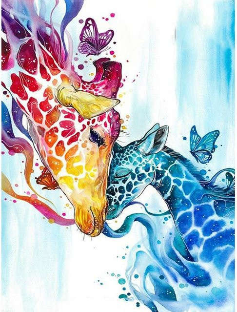 FIYO Diamond Painting Set mit Rundbohrern im Animal Print Design, Multicolour, B x H: 20 x 30 cm - Bild 1