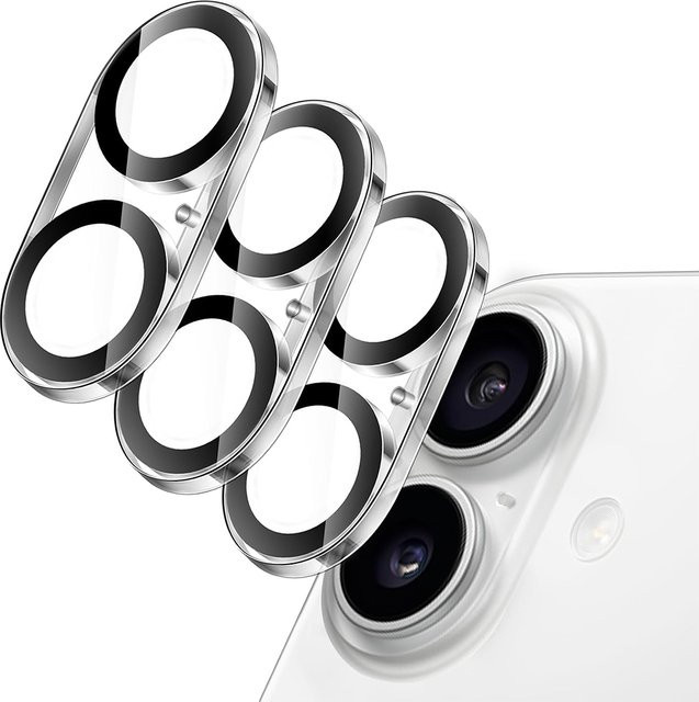 3er-Pack Kamera-Objektivschutz aus gehärtetem Glas für iPhone 17, iPhone 16 Plus und iPhone 16, transparent - Bild 1