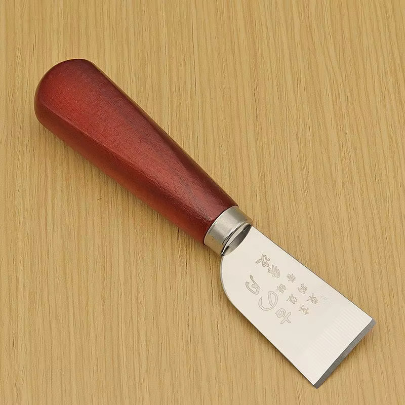 Leder-Schälmesser mit Holzgriff in Braun für dein DIY-Lederhandwerk - Bild 2