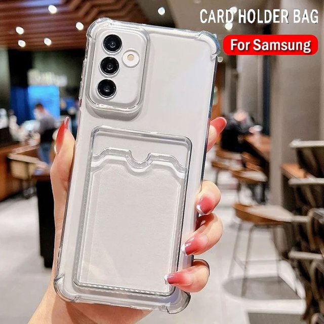 Samsung Galaxy S25 Plus S24 S23 S22 S21 Ultra Clear Back Cover mit Kartenhalter und Brieftasche in Transparent - Bild 1