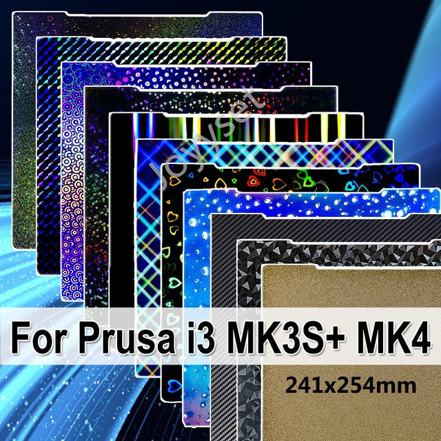 Prusa I3 MK3 MK3S+ MK4 Federstahlbauplatte für 3D-Drucker mit PEI PEO PET PEY H1H Beschichtung, Breite: 24,1 cm, Tiefe: 25,4 cm - Bild 1