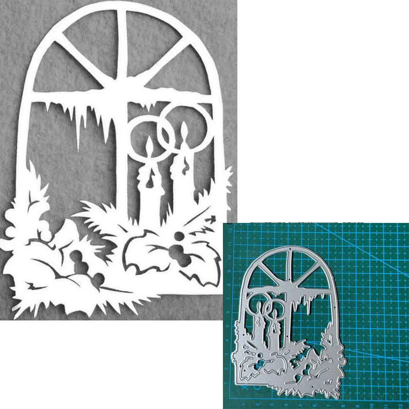 Metall Stanzformen für Papierhandwerk mit Weihnachts-Motiven wie Hirsch, Weihnachtsmann und Bäumen in Silber - Bild 4