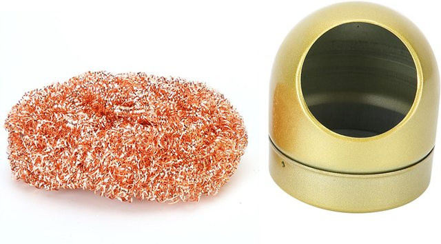 BasisGold Lötkolbenspitzenreiniger und Schweißdüsenreiniger aus Metallwolle in Gold - Bild 1