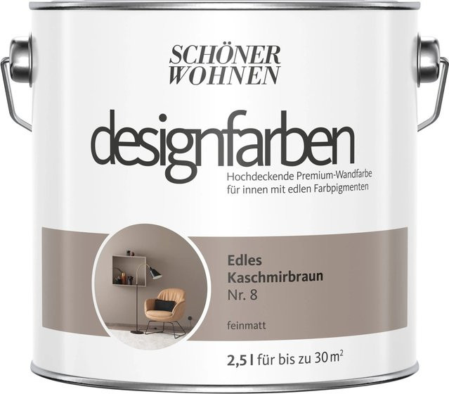 Schöner Wohnen Designfarben Wandfarbe Kaschmirbraun matt, 2,5 l - Bild 1