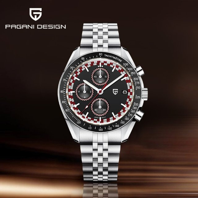 Pagani Design Chronograph, Quarz, Edelstahl, Silber, Herren - Bild 1