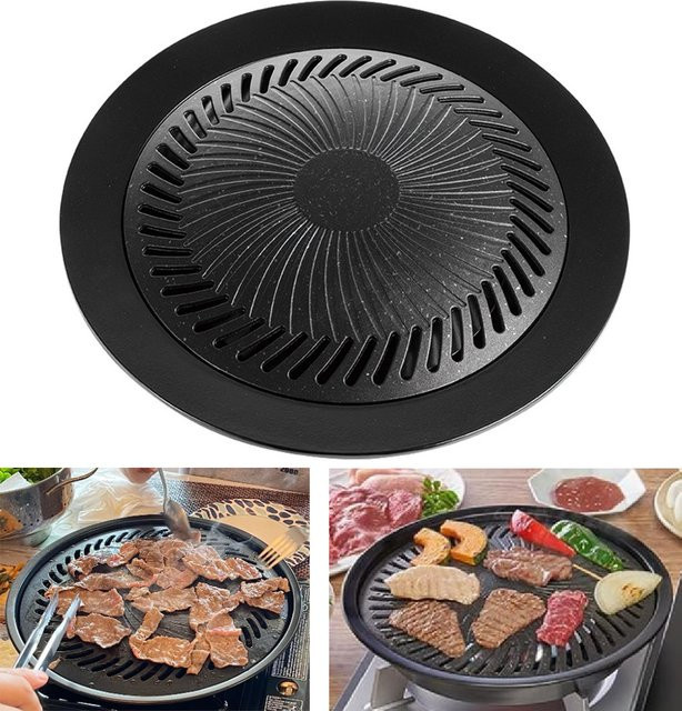 Kosun Koreanische Grillpfanne mit Antihaftbeschichtung in Schwarz, Durchmesser: 25,4 cm - Bild 1