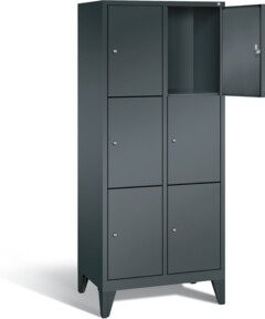 C+P Garderobenschrank Classic in Anthrazitgrau mit 6 Zylinderschlössern, H x B x T: 185 x 81 x 50 cm - Bild 1