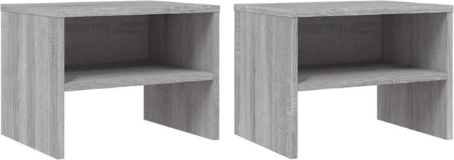 vidaXL Nachttische 2er Set Grau aus Holzwerkstoff B/T/H: 40 x 30 x 30 cm - Bild 1