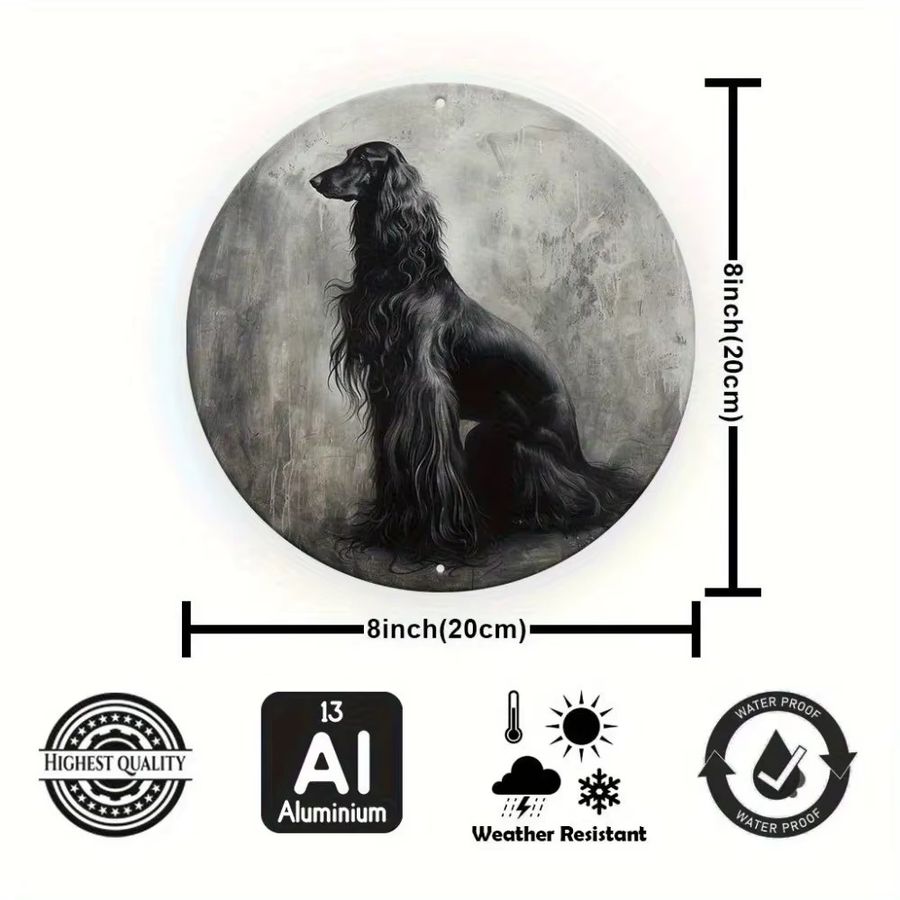 Hello Young Moderne Wanddekoration mit afghanischem Windhund-Porträt in Schwarz-Weiß - Bild 4