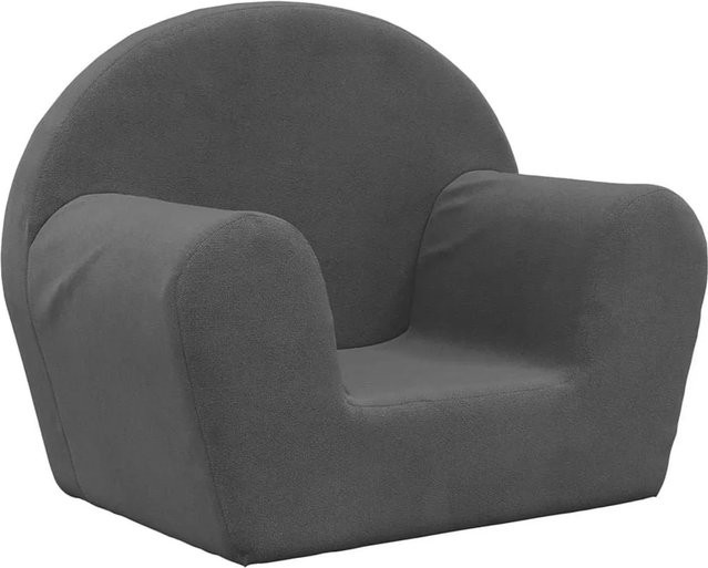 vidaXL Kindersofa aus weichem Plüsch in Anthrazit, B/T/H: 76,0 x 34,0 x 45,0 cm - Bild 1