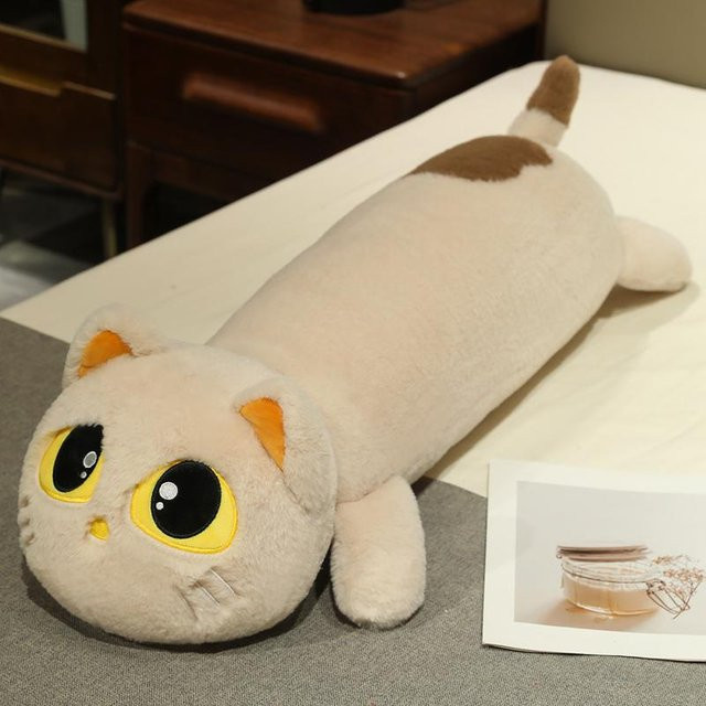 Yiran toy Plüschkatze, langes Kissen, Grau - Bild 1