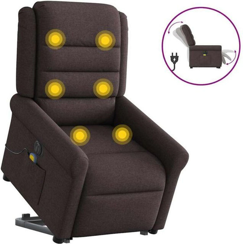 Elektrischer Massagesessel mit Aufstehhilfe von vidaxl in Braun aus Stoff - Bild 1