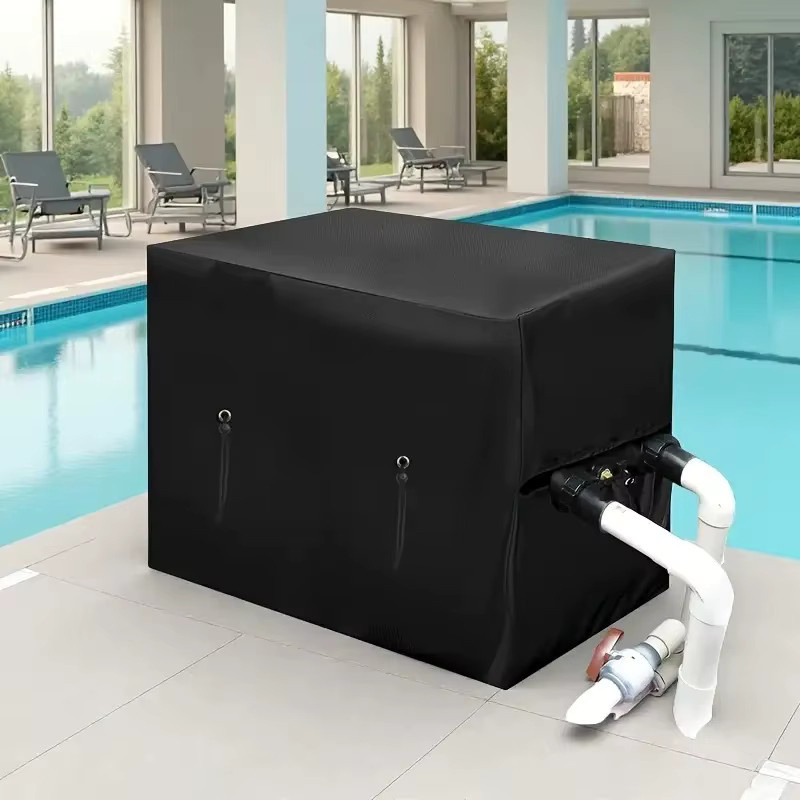 VECOO Pool-Wärmepumpenabdeckung aus Oxford-Stoff in Schwarz, UV- und staubabweisend für oberirdische Pools, B/H/T: 101 x 78 x 78 cm - Bild 2
