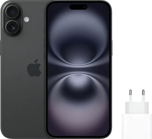 Apple iPhone 16 Plus 256GB Schwarz mit Apple Schnellladegerät - Bild 1