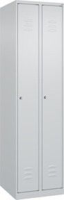 C+P Spind Classic PLUS Garderobenschrank aus Stahl, 2 Abteile, Grau, H x B x T: 185 x 50 x 50 cm - Bild 1