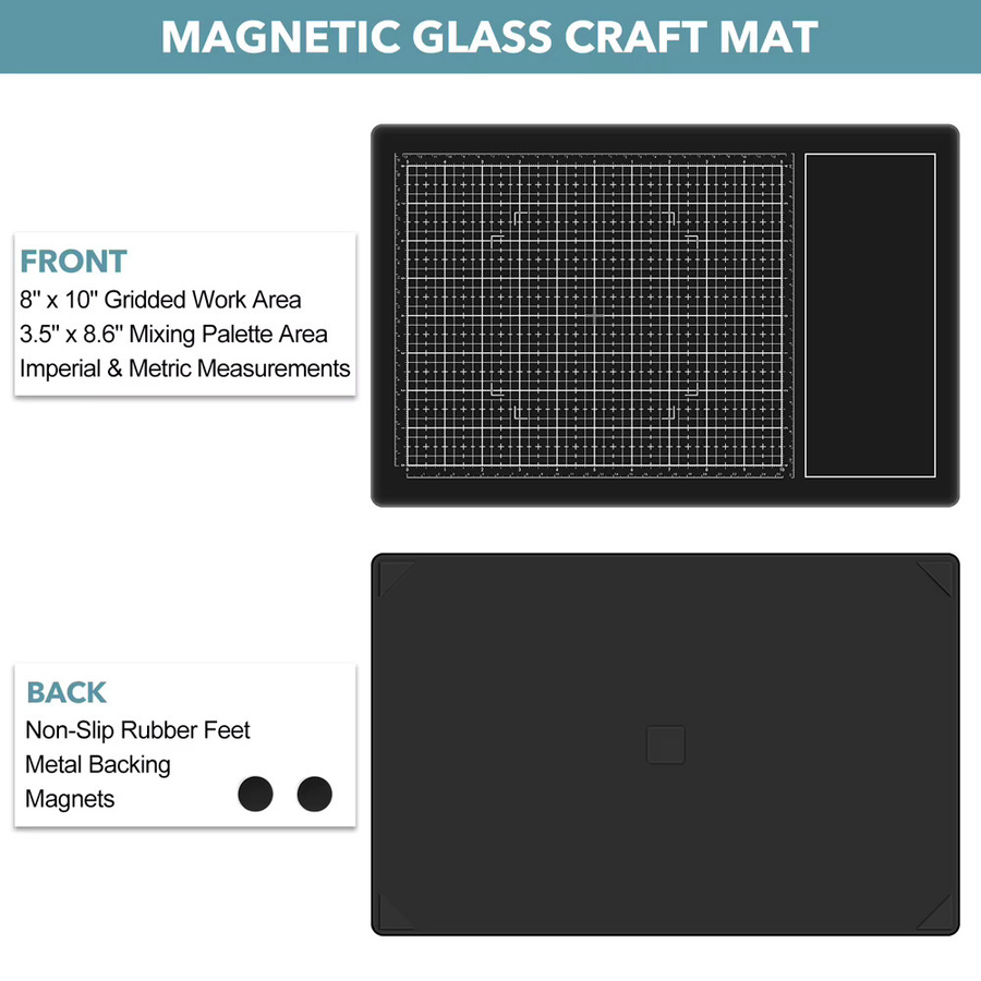 Magnetische Bastelmatte aus gehärtetem Glas mit Magneten, All-in-One Schneidefläche, Breite: 40 cm, Tiefe: 26 cm - Bild 3