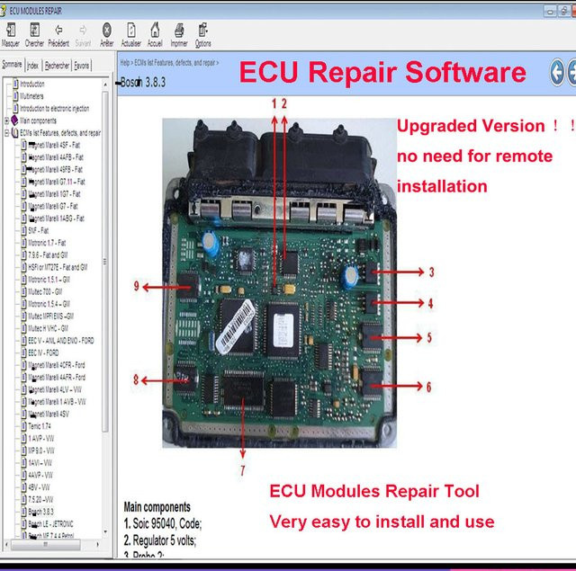 OBDOK ECU-Reparatursoftware für verbesserte ECU-Module mit Pinout-Immo-Reparatur und Werkzeugen für Multimeter, Transistor und EEprom in Multicolor - Bild 1