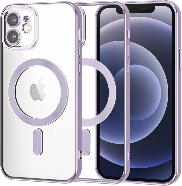 Techsuit Luxury Crystal MagSafe-Hülle für Apple iPhone 12 in Hellviolett und Transparent - Bild 1