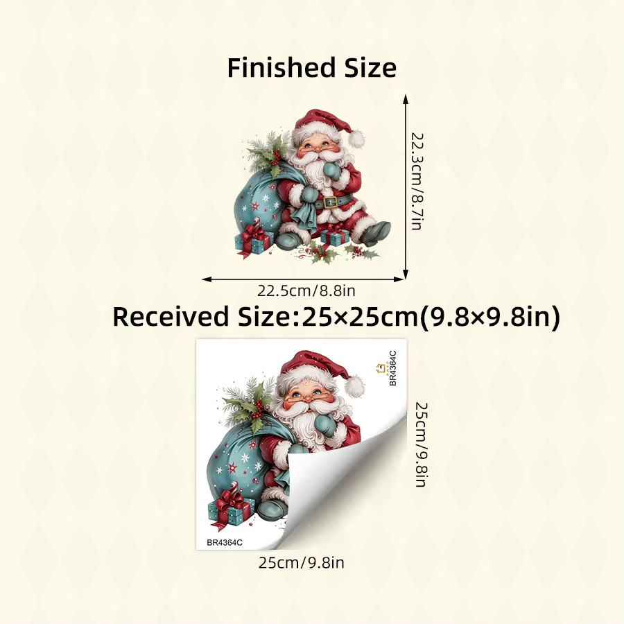 BRUP Weihnachts-Wandaufkleber mit Weihnachtsmann und blauem Geschenksack, selbstklebende Weihnachtsdekoration für Wohnzimmer und Schlafzimmer, mehrfarbig - Bild 6