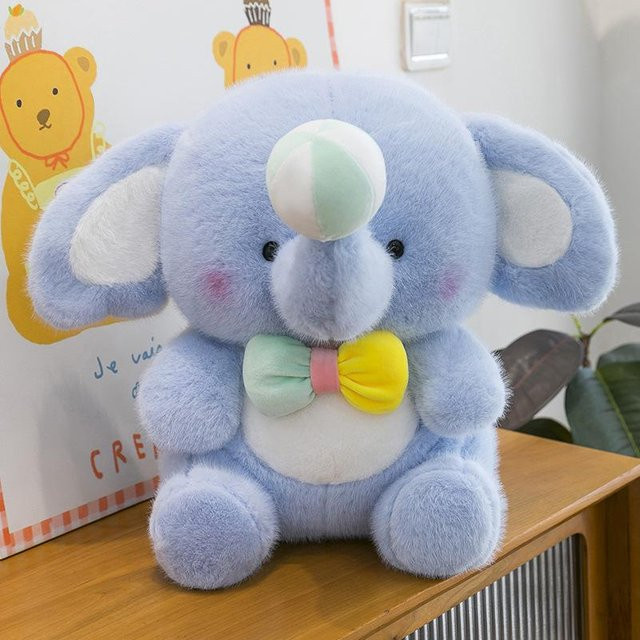 Glückliches Baby Elefanten Plüschtier, blau - Bild 1