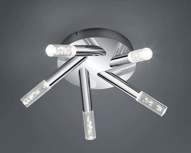 Trio LED-Bad-Deckenleuchte Bubbles in Chrom mit transparentem Glas und warmweißem Licht - Bild 1