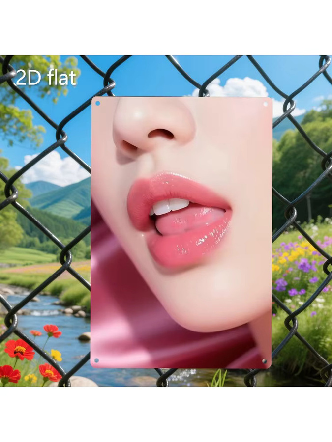 HELLOYOUNG Metallschild mit Lippen-Grafikdesign in Pink, wetterbeständiges Vintage-Wandkunst-Dekor aus Eisen für Zuhause, Bar oder Garten - Bild 6