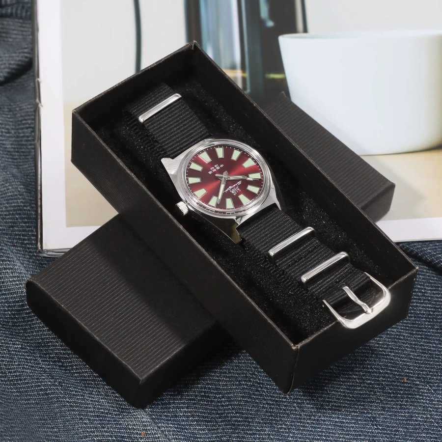 HEIMDALLR Armbanduhr, Handaufzug, Edelstahl, 36 mm, Herren, Schwarz - Bild 6