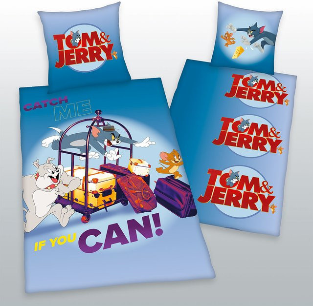 Herding Tom & Jerry Bettwäsche aus Baumwolle, Reversible, B/H: 135 x 200 cm und 80 x 80 cm - Bild 1