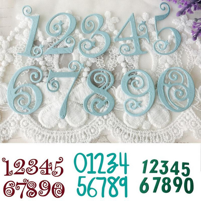 Metall Prägeschablone mit Kreis, Zahlen und Spitzen für Scrapbooking und Kartenbasteln - Bild 1