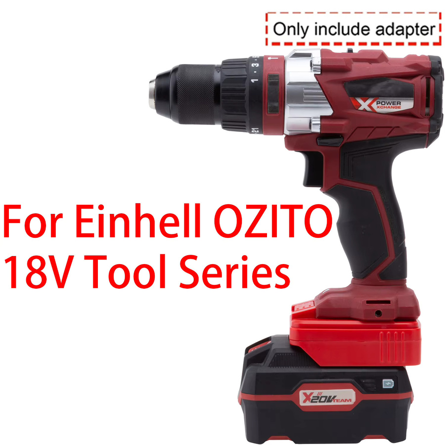 Adapter für Einhell Power X-Change und Ozito 18V Li-Ion Akkus auf Lidl Parkside X20V Li-Ion Akku in Rot - Bild 3