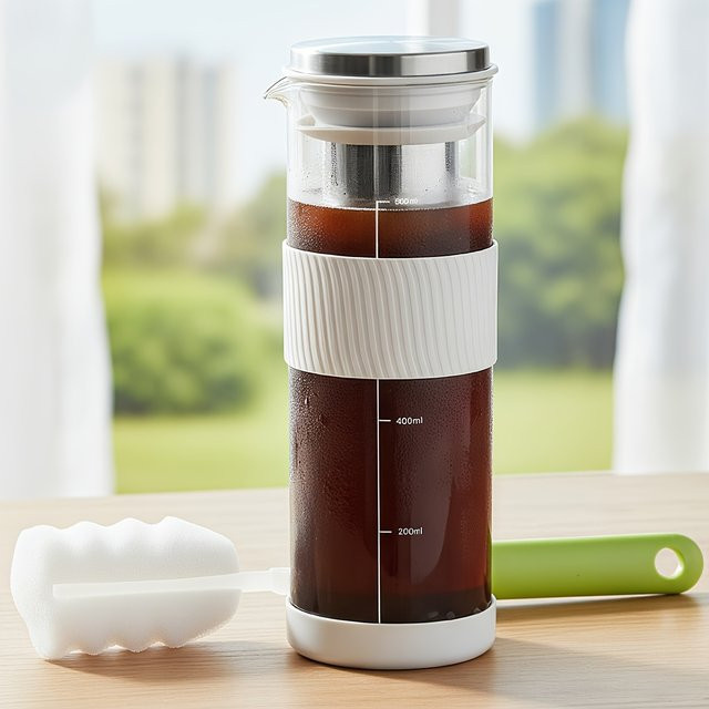 Leeseph Kaltbrüh-Kaffeemaschine mit Reinigungsbürste und 800ml Krug, Eistee-Krug in Transparent - Bild 1