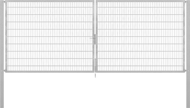 Doppeltor Flexo Plus aus Stahl, Breite: 500 cm, Höhe: 200 cm, inklusive Pfosten Breite: 100 cm, Tiefe: 100 cm, feuerverzinkt - Bild 1