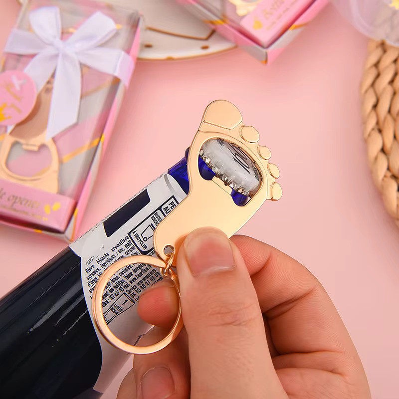 WakaParty Schlüsselanhänger Flaschenöffner, Fußabdruck, Unisex, Rosa Blau - Bild 2