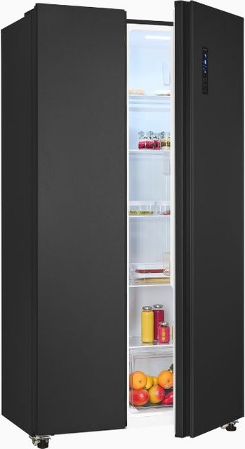 Side by Side Kühlschrank SBS546-040E in Inoxlook mit No-Frost und Dynamic Cooling, Farbe: Silber/Schwarz, B/T/H: 90 x 60 x 177 cm - Bild 1