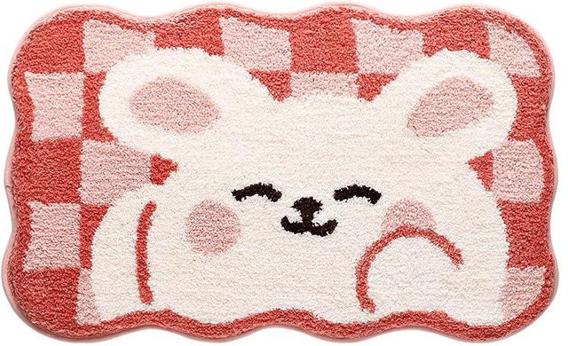Lodestar Cartoon-Badematte aus Mikrofaser in Pink, rutschfest und saugfähig, B/T: 60 x 40 cm - Bild 1