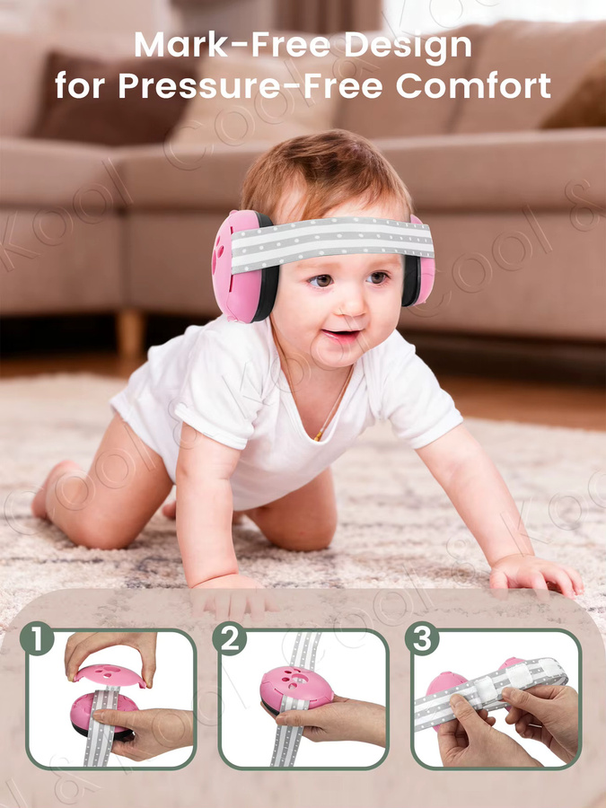 momo&dudu Tragbare 2-in-1-Ohrenschützer für Babys mit Geräuschunterdrückung in Pink - Bild 3