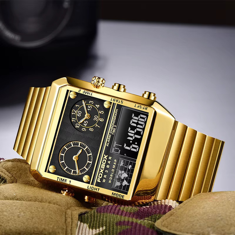 Lige Chronograph, Quarz, Edelstahl, Eckig, Silber, Herren - Bild 2