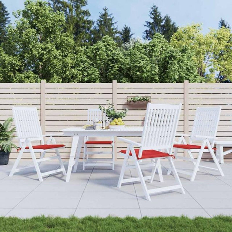 vidaxl Gartenstuhl-Kissen Set 4 Stück Rot aus Oxford-Gewebe, quadratisch, B/T/H: 40 x 40 x 4 cm - Bild 1