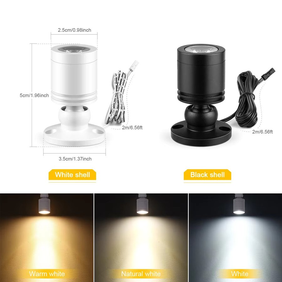 Gyarfas LED-Strahler-Set mit Bewegungsmelder und Touch-Funktion, dimmbar, Cool White, Aluminium, für Möbel und Vitrinen - Bild 2