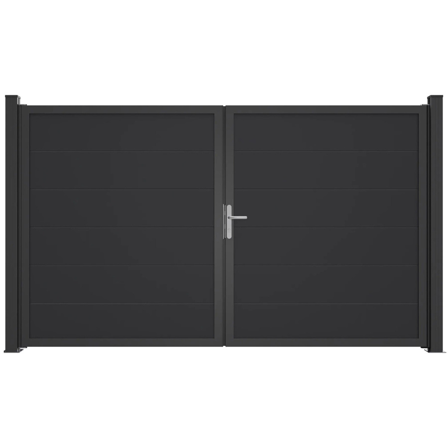 GroJa Tor BasicLine Nova 2-flügelig in Anthrazit, Breite: 300 cm, Höhe: 180 cm - Bild 2